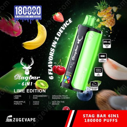 Stag Bar 6in1 180K – 6 in 1 Flavors Disposable Vape | 180,000 Puffs (EU Warehouse)